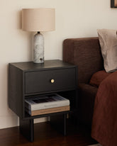 Comma Side Table with Drawer, Oak